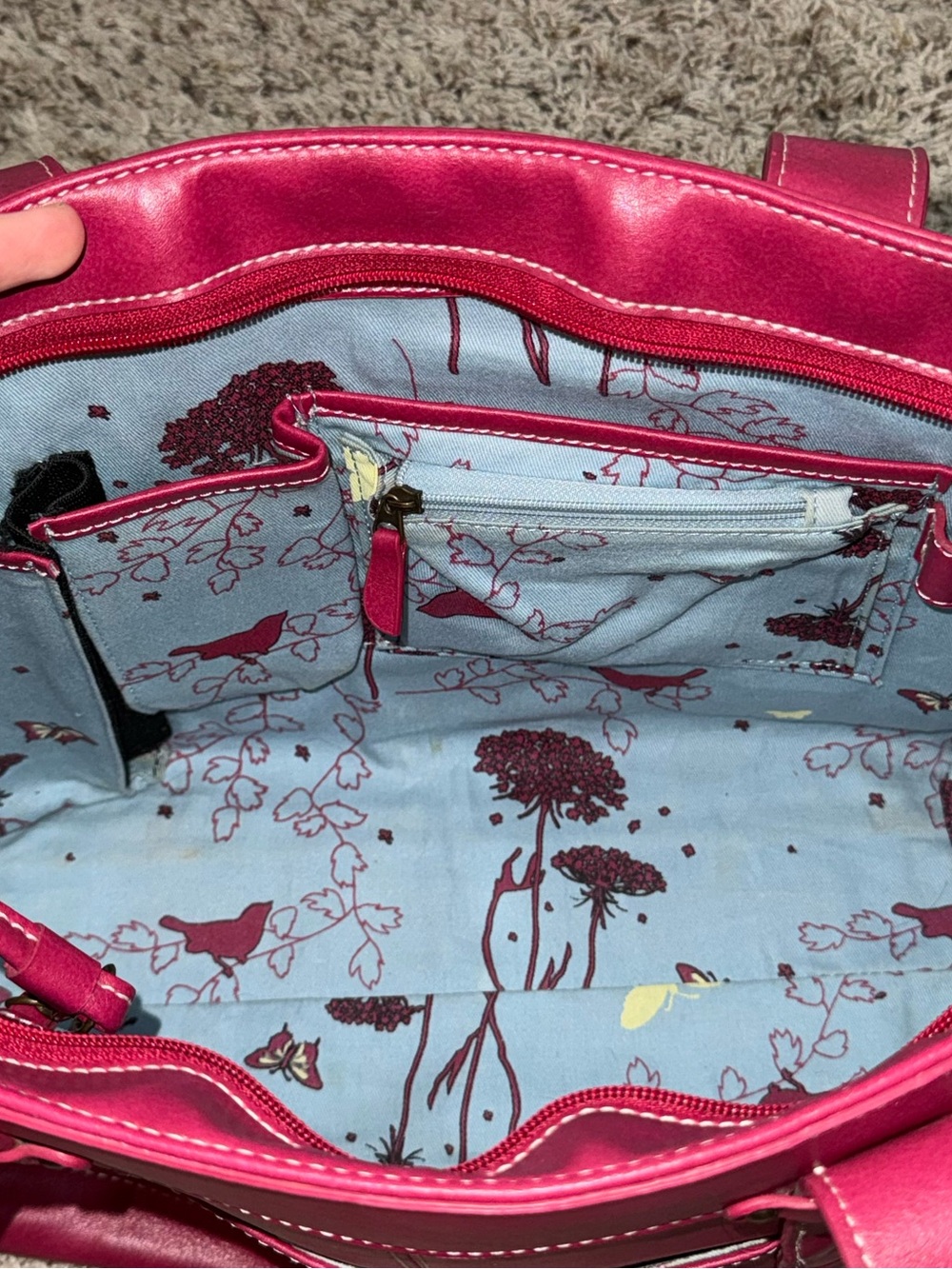 Franklin Covey Fuchsia Double-Pocket Shoulder Bag - Picture 8 of 9